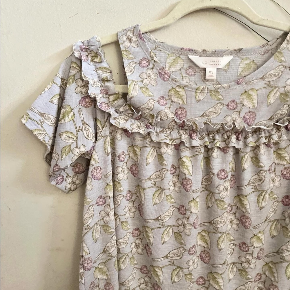 Lauren Conrad Spring Ruffle Cold Shoulder Top